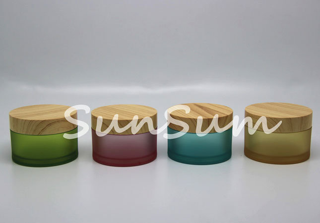 PET Plastic Jar with Wooden Color Coating Lid 