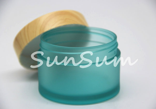 PET Plastic Jar with Wooden Color Coating Lid 