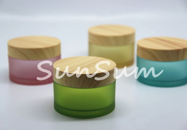 PET Plastic Jar with Wooden Color Coating Lid 