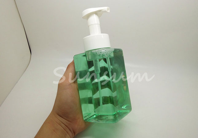 PET Plastic Square Soap Form Pump Bottle