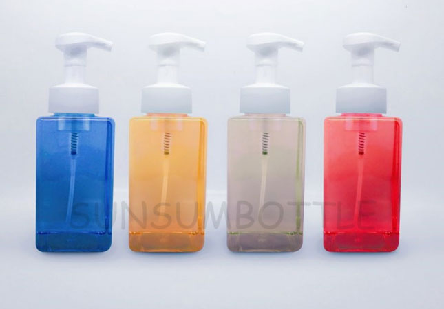 PET Plastic Square Soap Form Pump Bottle