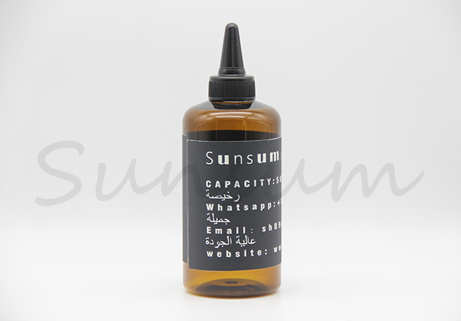 Cosmetic Amber Plastic Pump Packaging Bottle