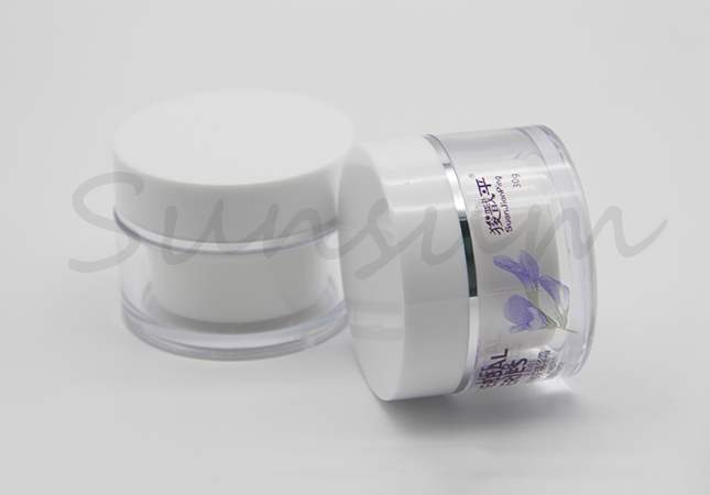 Cosmetic Cream Empty Collection Silver Ring Double Wall Jar