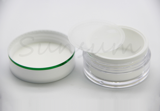 Green Ring Double Wall Cream Mask Jar With 15ml