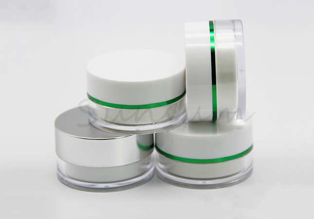 Green Ring Double Wall Cream Mask Jar With 15ml