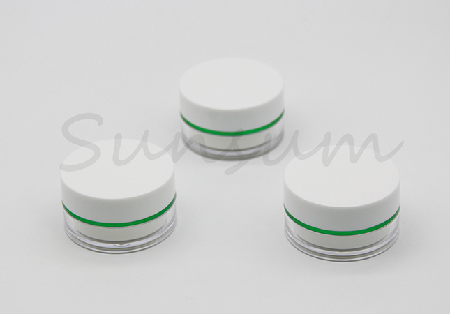 Green Ring Double Wall Cream Mask Jar With 15ml