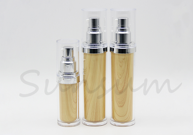 Double Wall Wooden Cosmetic Lotion Sprayer Bottle