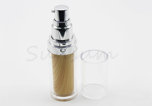 Double Wall Wooden Cosmetic Lotion Sprayer Bottle