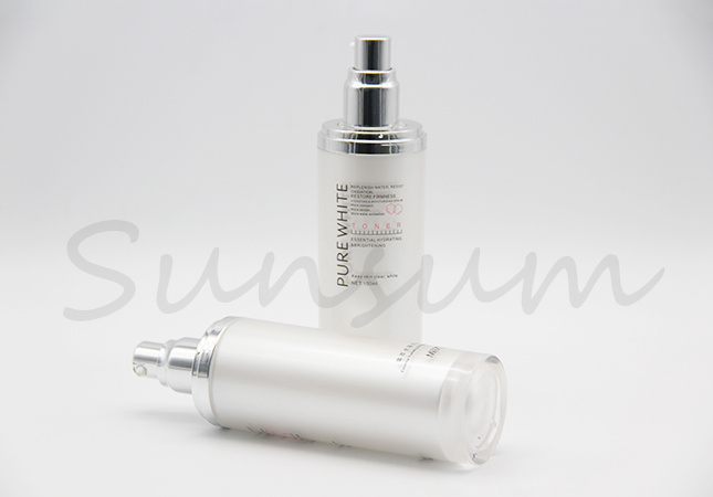 Luxury Silver Pump Sprayer Cosmetic Skin Care Bottle