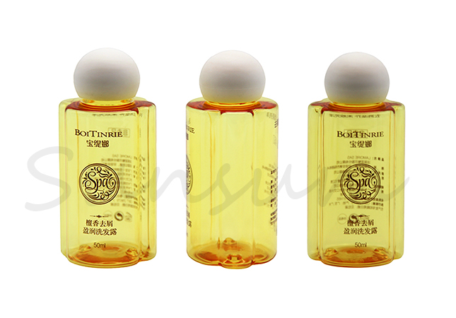 50ml Small Hotel Shampoo Body Care Bottle with Mushroom Screw Cap