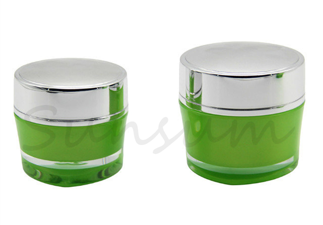 Acrylic Luxury Silver Cap Cream Packaging Cosmetic Jar with 30g 50g