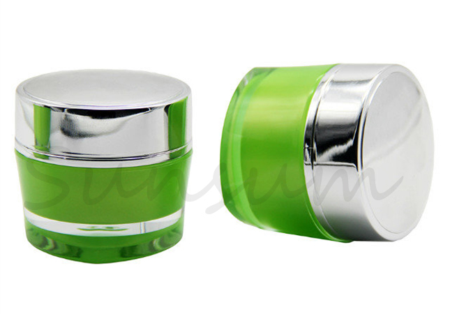 Acrylic Luxury Silver Cap Cream Packaging Cosmetic Jar with 30g 50g