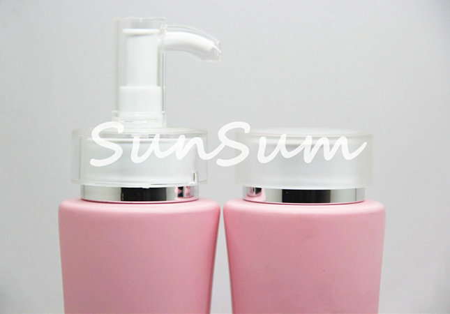 Pink Color Set Lotion Cosmetic Container Lotion Bottle