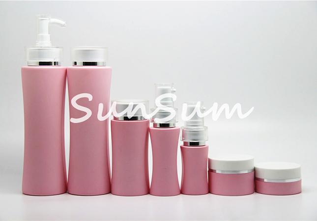 Pink Color Set Lotion Cosmetic Container Lotion Bottle