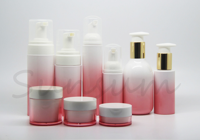 A Set Cosmetic Lotion Skin Care Foam Soap Container Bottle and Jar