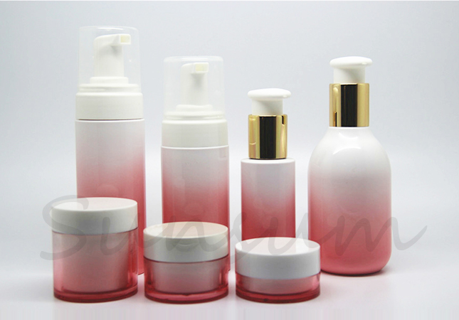 A Set Cosmetic Lotion Skin Care Foam Soap Container Bottle and Jar
