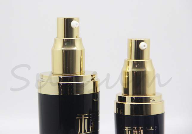 Luxury Elegant Customized Skin Care Acrylic Jar Lotion Golden Pump Bottle