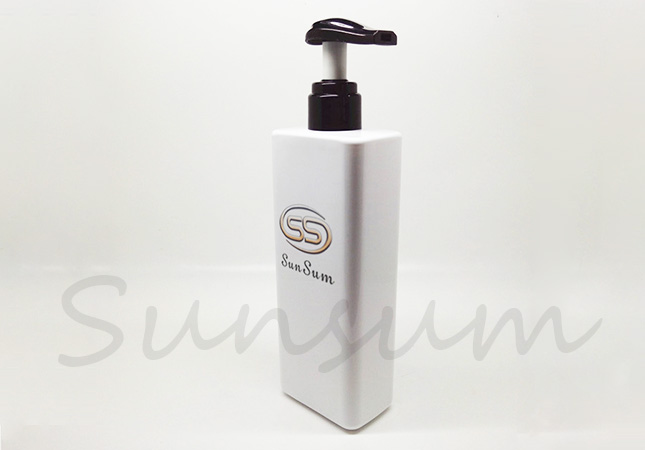 White Color Square Shampoo Gel Packaging Pump Bottle 500ml