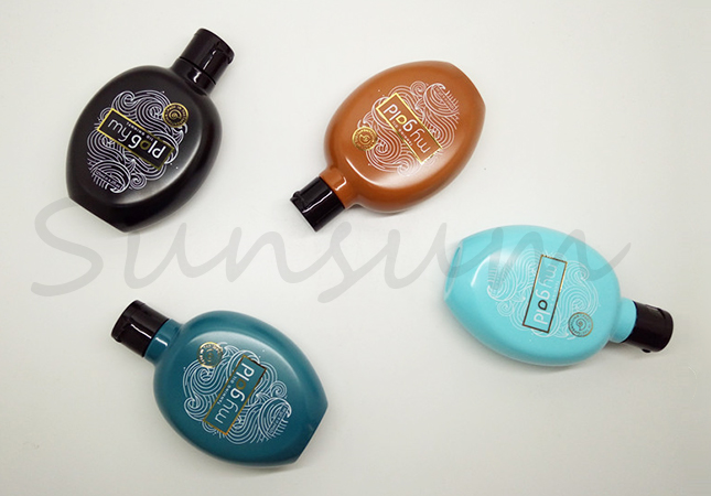Small Capacity Flat Colorful Shampoo PET Plastic Hair Care Product Bottle