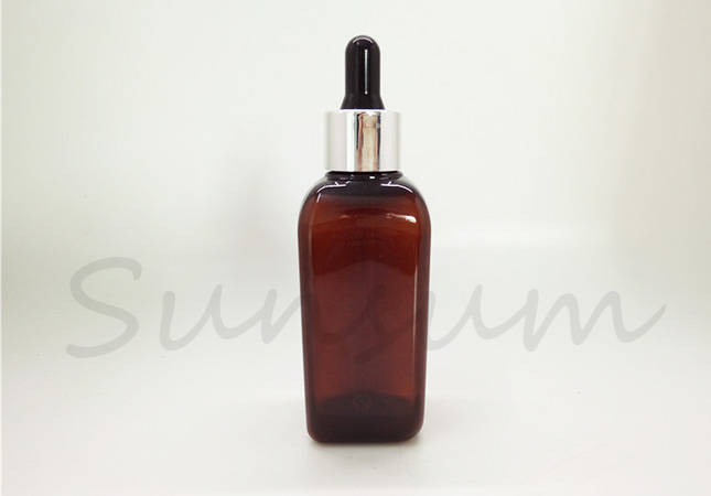 100ml PET Plastic Amber Dropper Bottle