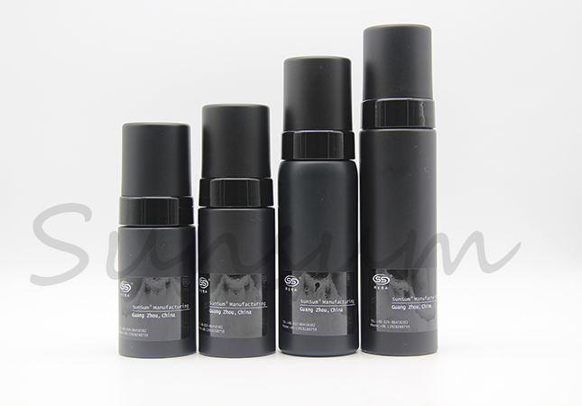 Pet Plastic Matte Black Color Foam Pump Cosmetic Foam Soap Bottle