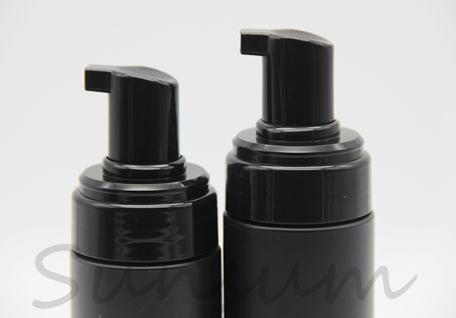 Pet Plastic Matte Black Color Foam Pump Cosmetic Foam Soap Bottle