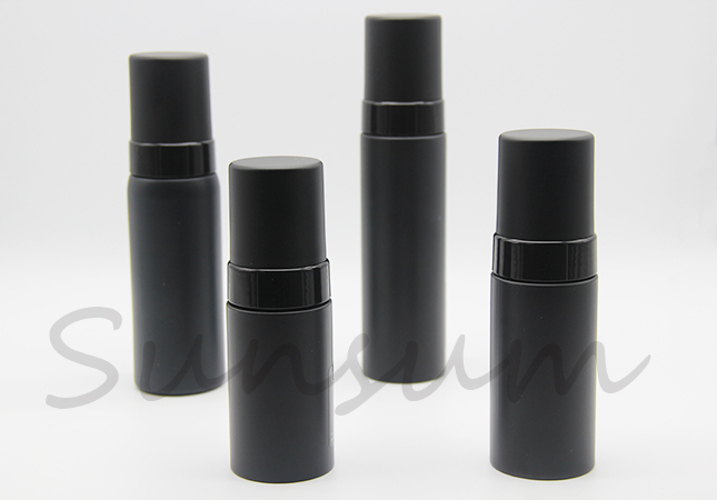 Pet Plastic Matte Black Color Foam Pump Cosmetic Foam Soap Bottle