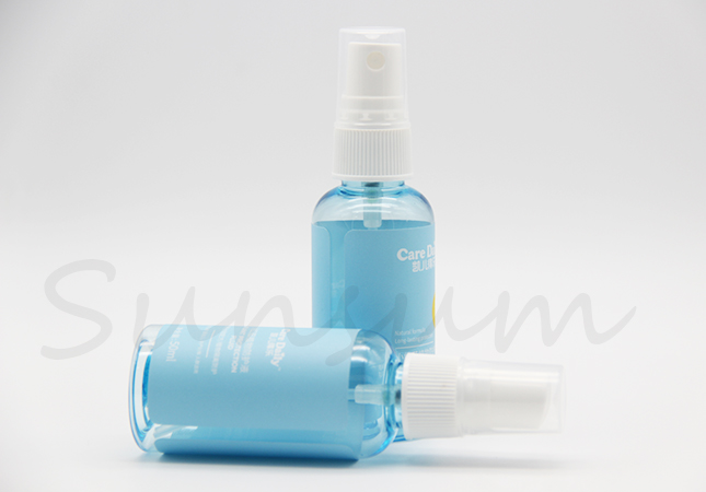 PET Plastic Empty Cosmetic Spray Bottles 50ml With Label