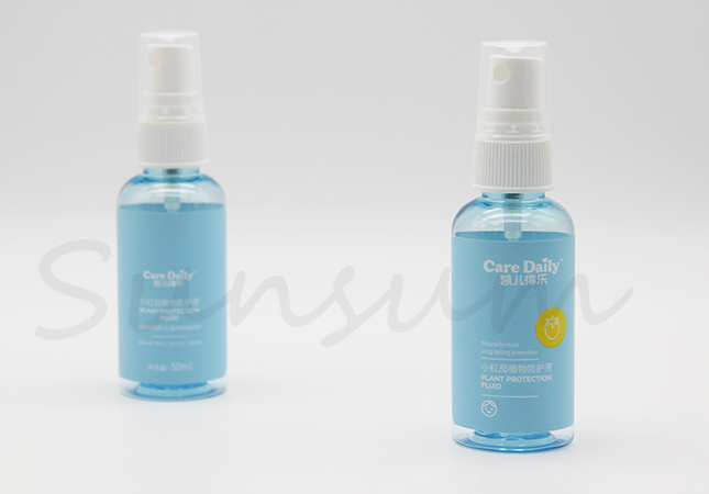 PET Plastic Empty Cosmetic Spray Bottles 50ml With Label