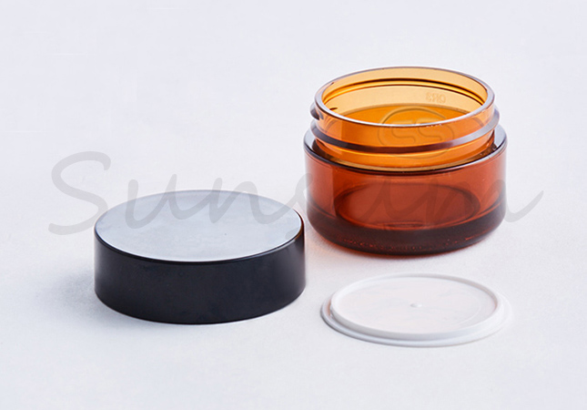 Free Sample Cosmetic Green Amber Color Cream Jar with 30g 50g