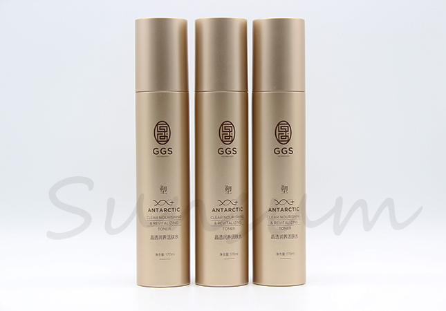 Golden Luxurious Cosmetic 170ml Lotion Spray Cosmetic Bottle