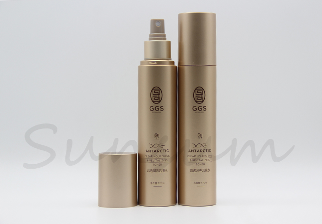 Golden Luxurious Cosmetic 170ml Lotion Spray Cosmetic Bottle