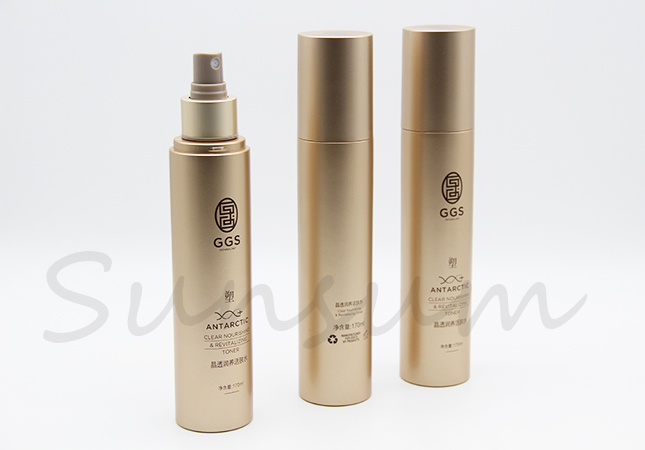 Golden Luxurious Cosmetic 170ml Lotion Spray Cosmetic Bottle