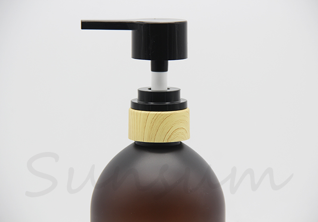 Amber Color Round Cosmetic Shampoo Packaging Bottle 500ml