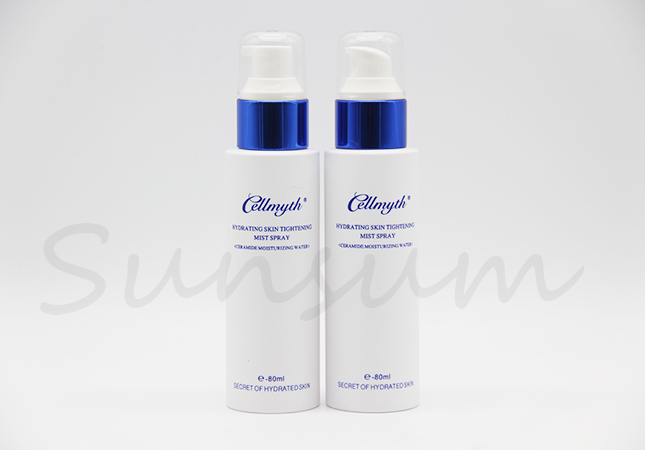 Elegant Plastic Silk Screen  Printing Cosmetic 80ml Lotion Bottle