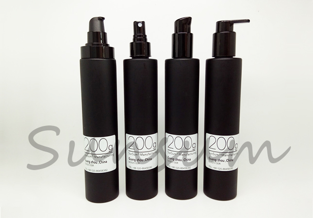 Matte Black Color Cosmetic Lotion Care Pump Spray 200ml Bottle