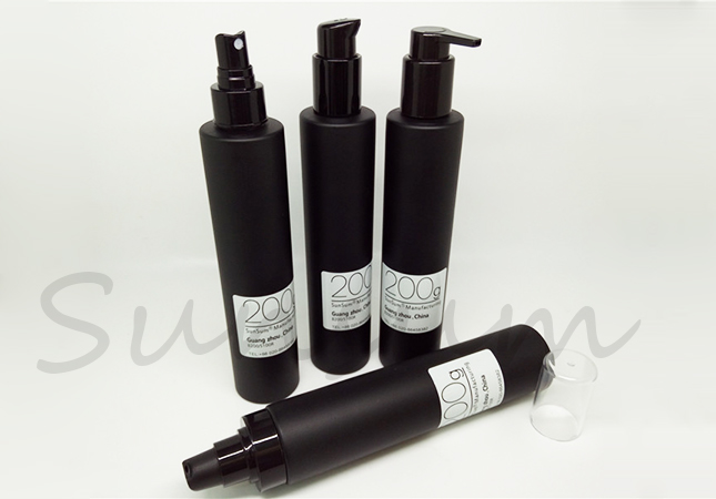 Matte Black Color Cosmetic Lotion Care Pump Spray 200ml Bottle