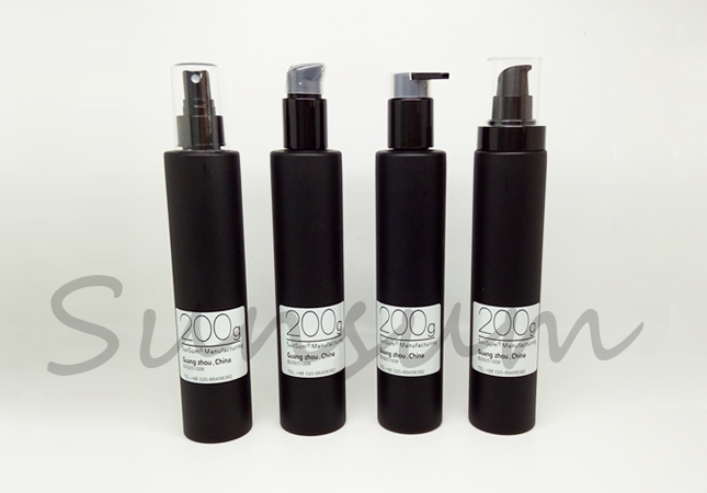 Matte Black Color Cosmetic Lotion Care Pump Spray 200ml Bottle