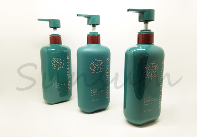 PET material shampoo/conditioner/body soap bottle with lotion pump