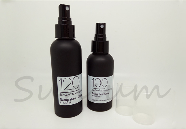 120ml Cosmetic Lotion Spray Black Matte Bottle