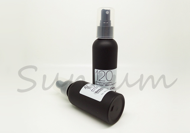 120ml Cosmetic Lotion Spray Black Matte Bottle