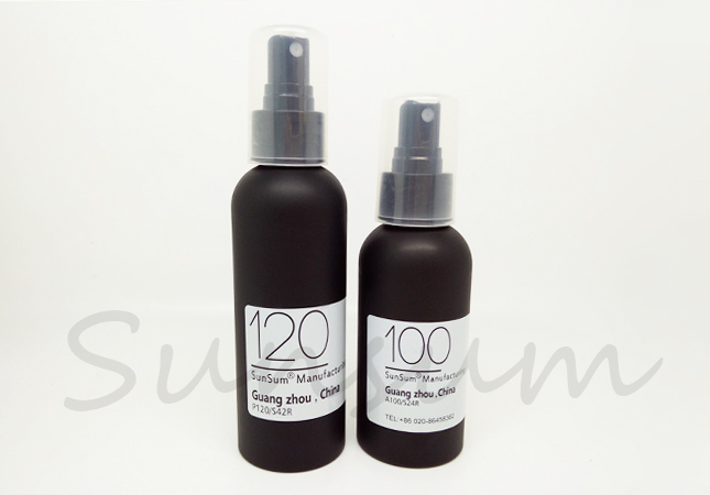 120ml Cosmetic Lotion Spray Black Matte Bottle