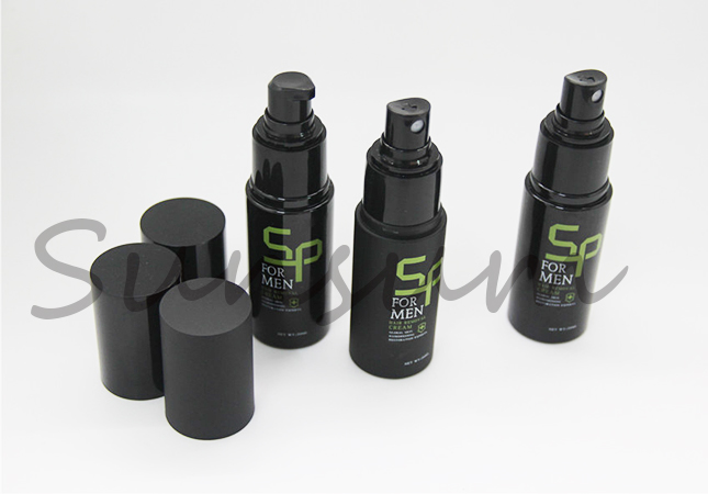 Silk Screen Cosmetic Printing Lotion Pump Black Matte Lotion Bottle