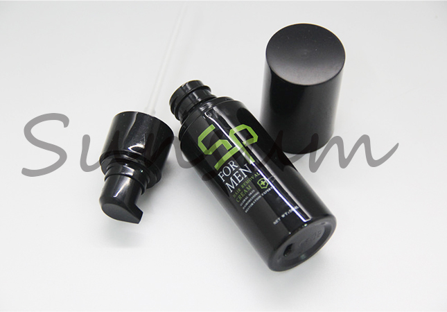 Silk Screen Cosmetic Printing Lotion Pump Black Matte Lotion Bottle