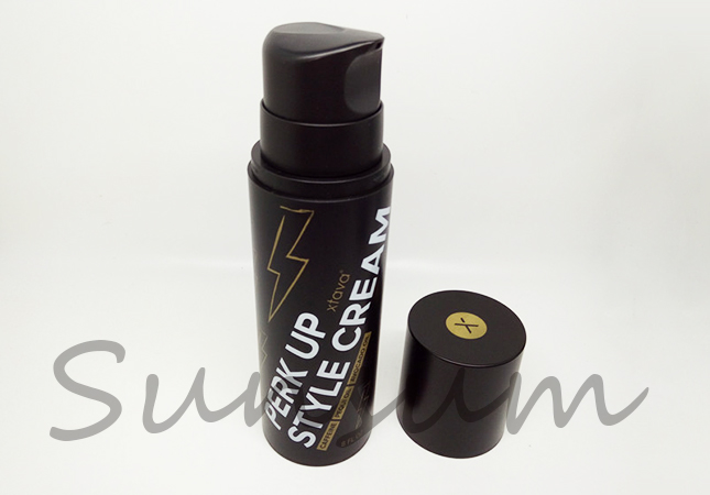 Black Matte Set Lotion Cream Jar and Airless Bottle for Serum 