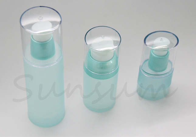 Blue Color Frosted Lotion Care Vacuum Pump Airless Bottle