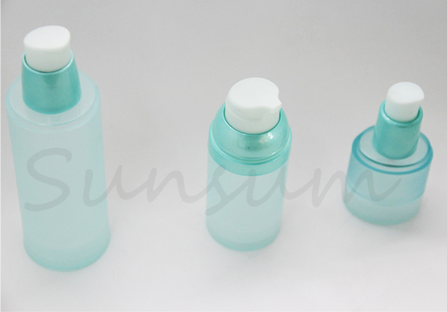 Blue Color Frosted Lotion Care Vacuum Pump Airless Bottle