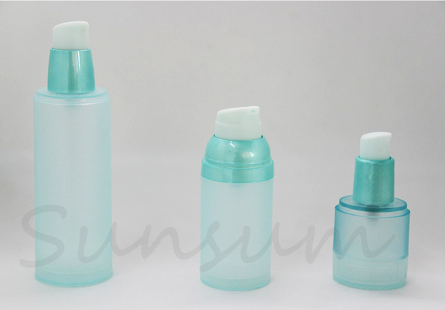 Blue Color Frosted Lotion Care Vacuum Pump Airless Bottle