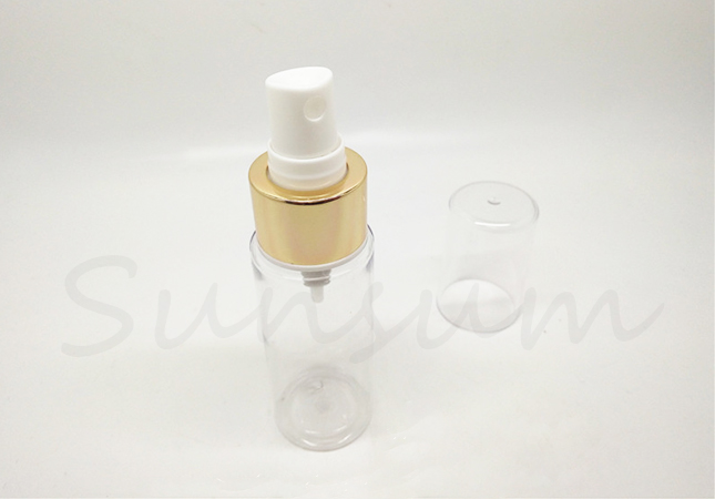 Wholesale Transparent Golden Pump Spray Lotion Cosmetic Bottle