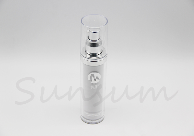 Luxurious Double Wall Bottle Cosmetic Silver Lotion Pump Cream Bottle